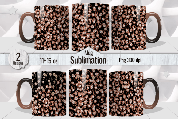 Download Glitter Diamond Mug Wrap - Black Designs - Black designs Collection